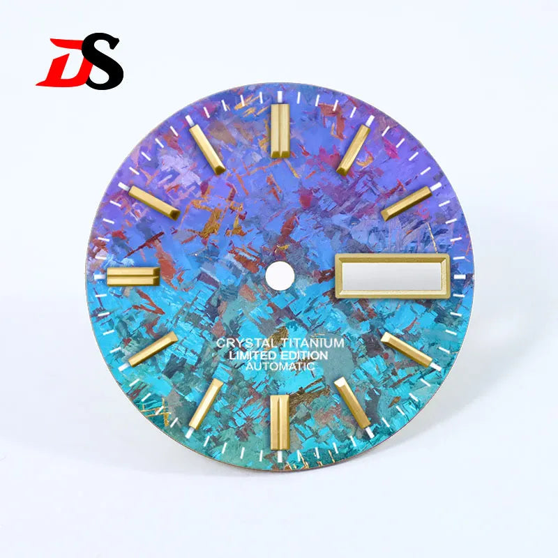 Ice Crystal Titanium Dial 28.5mm DAY DATE No Lume NH35 NH36 Movement