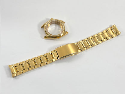 38mm gold Case Bracelet Set Stainless Steel 62GS Sapphire Glass AR Coating High-quality for NH34NH35NH38 Movement