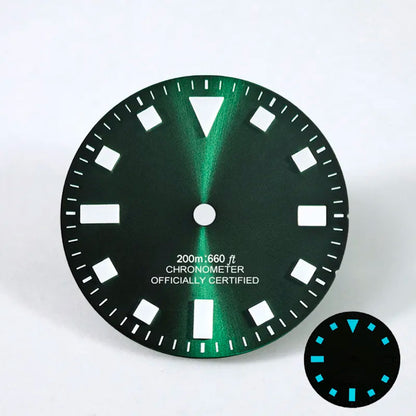 Pelagos 28.5mm Vintage Dial No Date NH35 50 Layers Blue Lume Retro Beige Green Lume for SKX007 Mod
