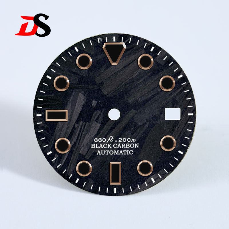 High Quality Carbon Fiber Dial Black Lume for MIYOTA 9015 /ETA2824 Movement 28.5MM