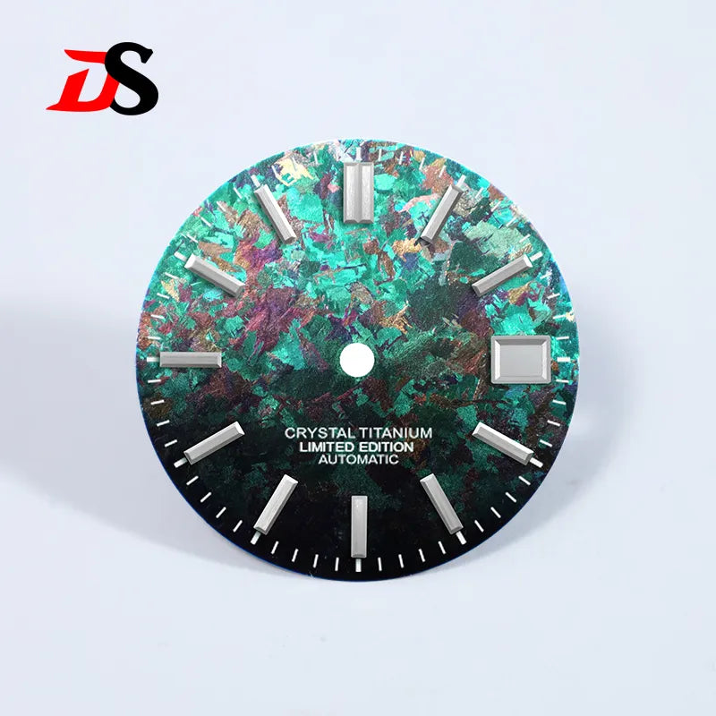 Ice Crystal Titanium Text Dial Chaotic Texture 28.5mm Dial No Lume NH35 Movement