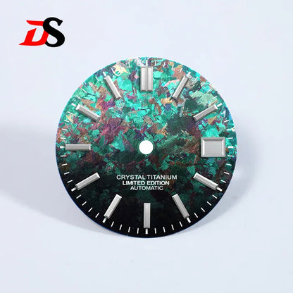 Ice Crystal Titanium Text Dial Chaotic Texture 28.5mm Dial No Lume NH35 Movement