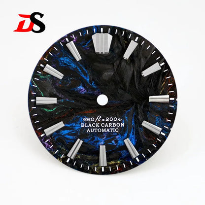 28.5MM Lava Carbon Fiber Dial No Lume Rich Color for NH35NH36 Movement No Date/3o'clock Date