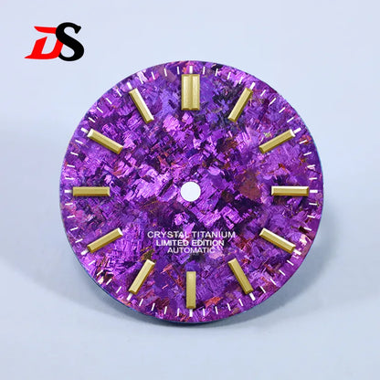 28.5mm Dial Ice Crystal Titanium Dial No Lume NH35 Movement No Date Dial
