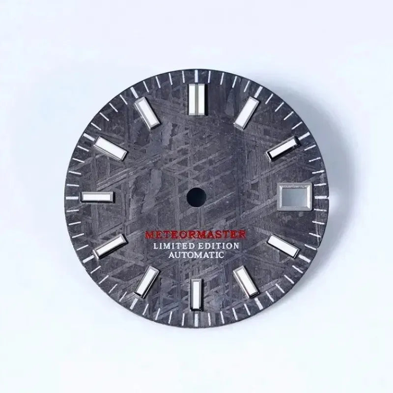 Black Meteorite Natural Blue-green Luminous Dial NH35NH36 28.5mm