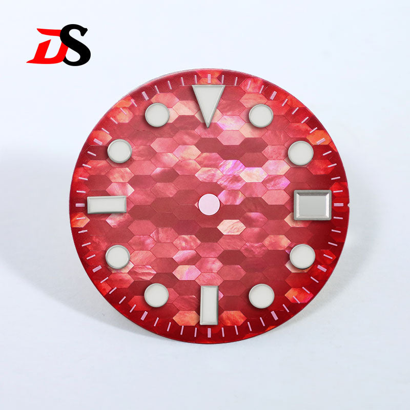 Purple Red Mother-of-pearl Dial BGW9 C3 Lume GS MOD Mosaic NH35 28.5mm