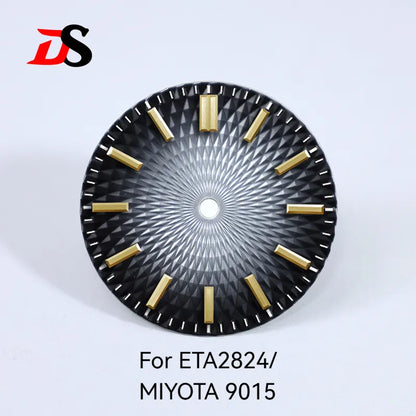 Pineapple Face Dial Gold Index 28.5mm Dial No Lume Suitable for NH35 NH38 ETA2824/MIYOTA 9015 Movement No Date