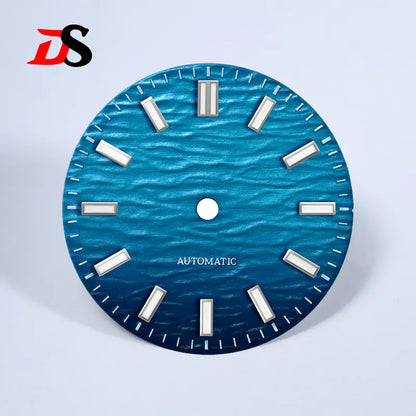 28.5mm Dial Gradient Wave Pattern Dial Blue Lume Date for NH35/NH38 Movement