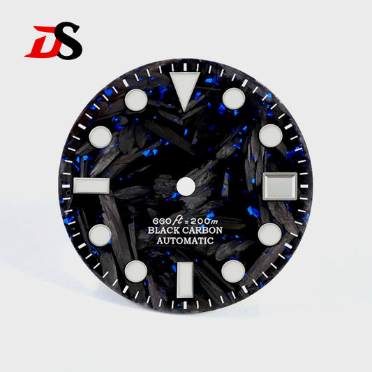 Carbon Fiber Dial YM Index BGW9 C3 Lume Fit NH35 Movement 28.5mm