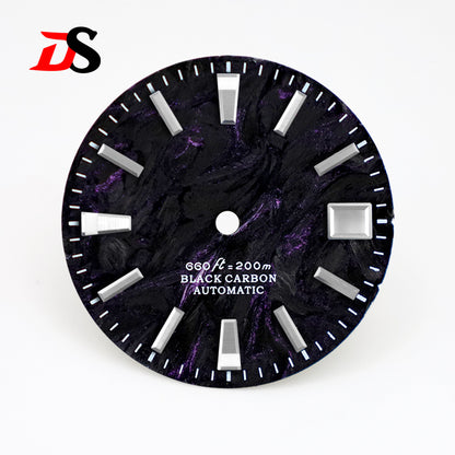 Rich Color Texture Carbon Fiber Dial BGW9 Lume for NH35 Movement 28.5mm Dial No date/3o'clock date