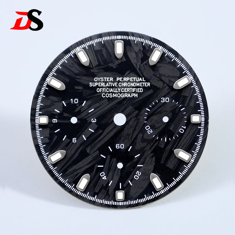 Carbon Fiber Dial Blue Lume for VK63 Movement Black Lume 29.5mm Dial