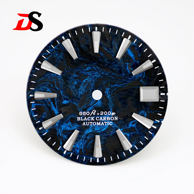 28.5mm Dial Rich Color Lava Texture Carbon Fiber Dial BGW9 C3 Lume for NH35 Movement 3o'clock date