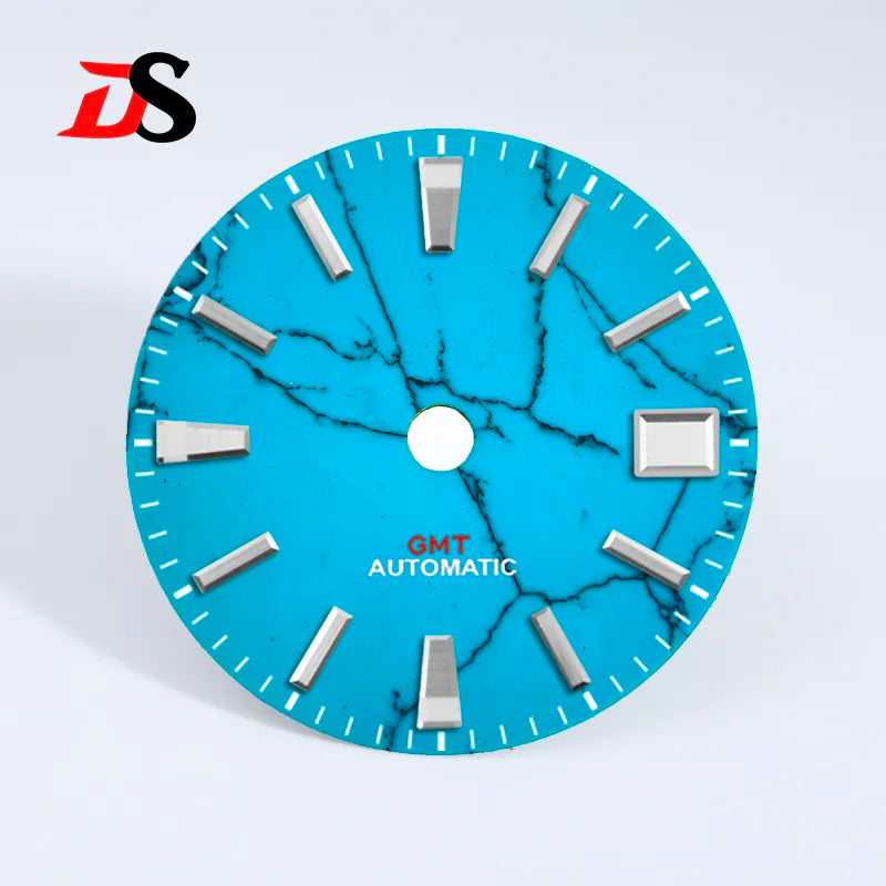 28.5mm Dial Natural Turquoise Dial Blue Lume NH34GMT Movement