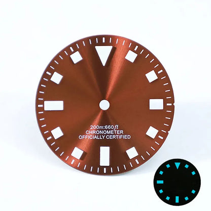 Pelagos 28.5mm Vintage Dial No Date NH35 50 Layers Blue Lume Retro Beige Green Lume for SKX007 Mod