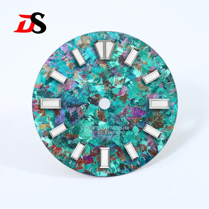 28.5mm Ice Crystal Titanium Dial Blue Lume NH35 Movement