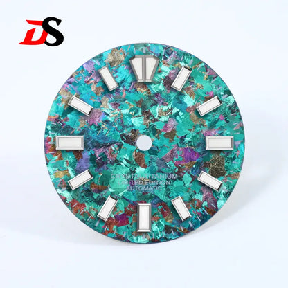 28.5mm Ice Crystal Titanium Dial Blue Lume NH35 Movement