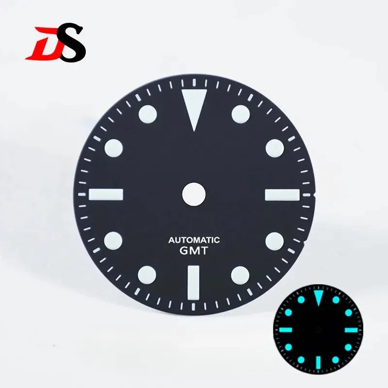 Matte Dial Black Blue No Date Blue Lume NH34GMT Movement 28.5mm