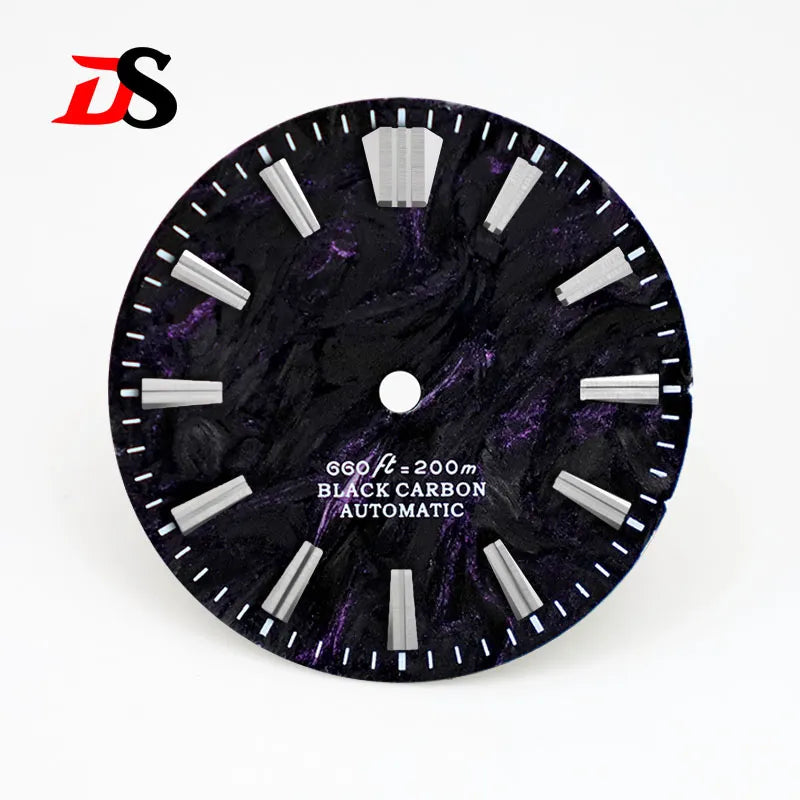 28.5MM Lava Carbon Fiber Dial No Lume Rich Color for NH35NH36 Movement No Date/3o'clock Date