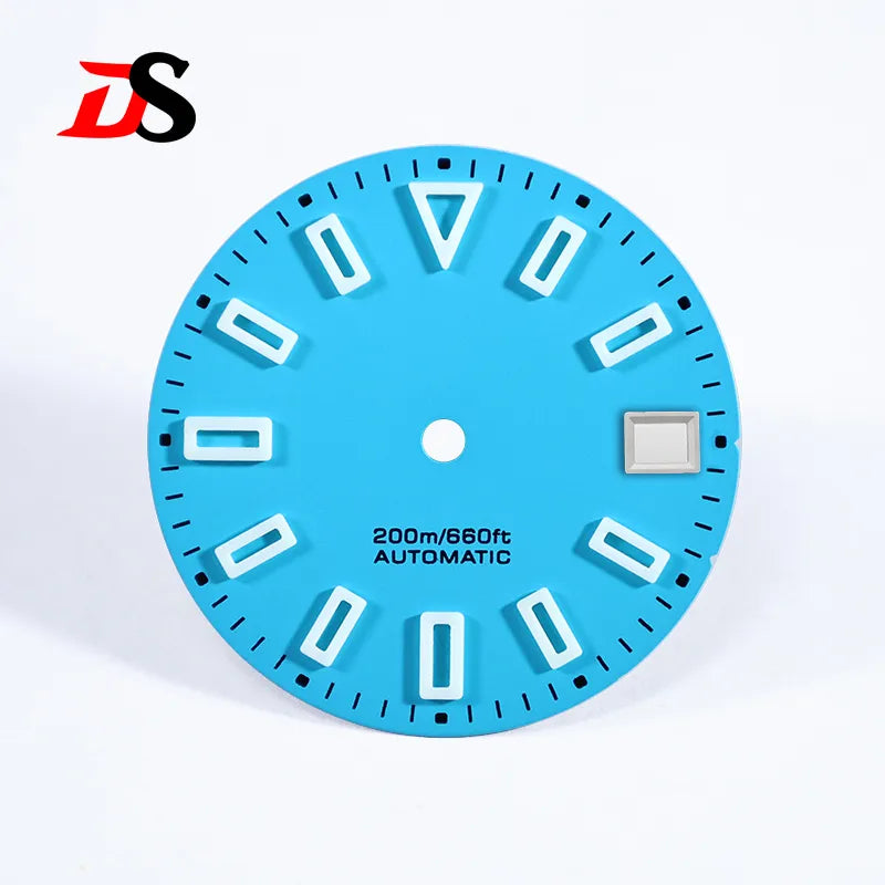 28.5mm Matte Black Dial Hollow Index BGW9 C3 Lume SKX007 for NH36 Movement