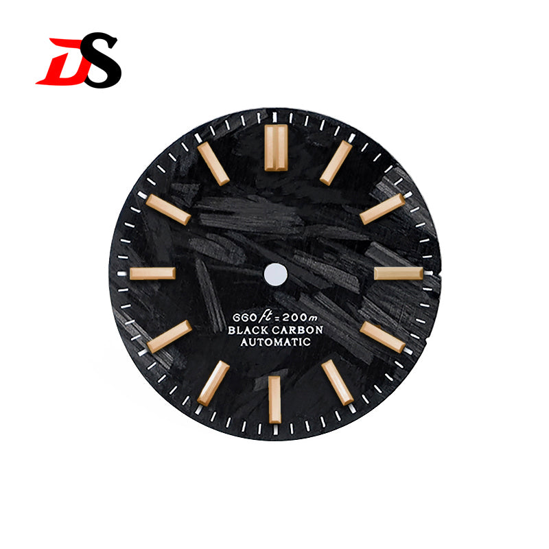 Black Carbon Fiber No Date 28.5mm Gold Index