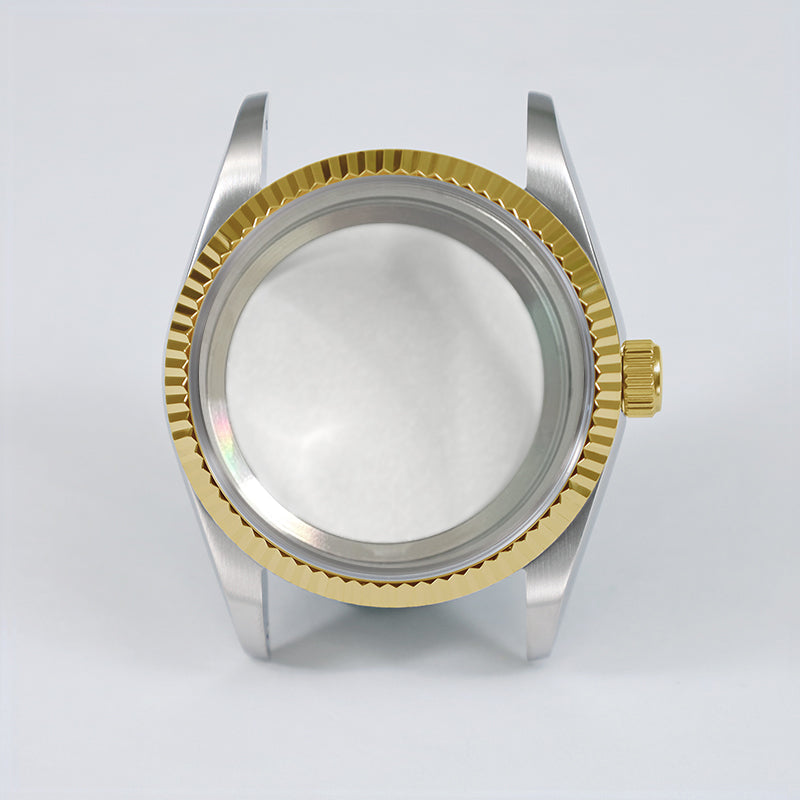 36mm Oyster Case Glass Back Rose Gold Steel Sapphire AR Coating