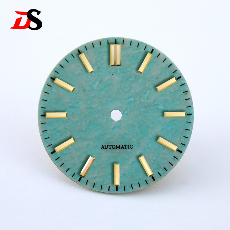 NH35 Dial Tianhe Jade 28.5mm Black Tick Mark NH38 Movement Stone Dial No Date/ Date Blue Lume/no Lume