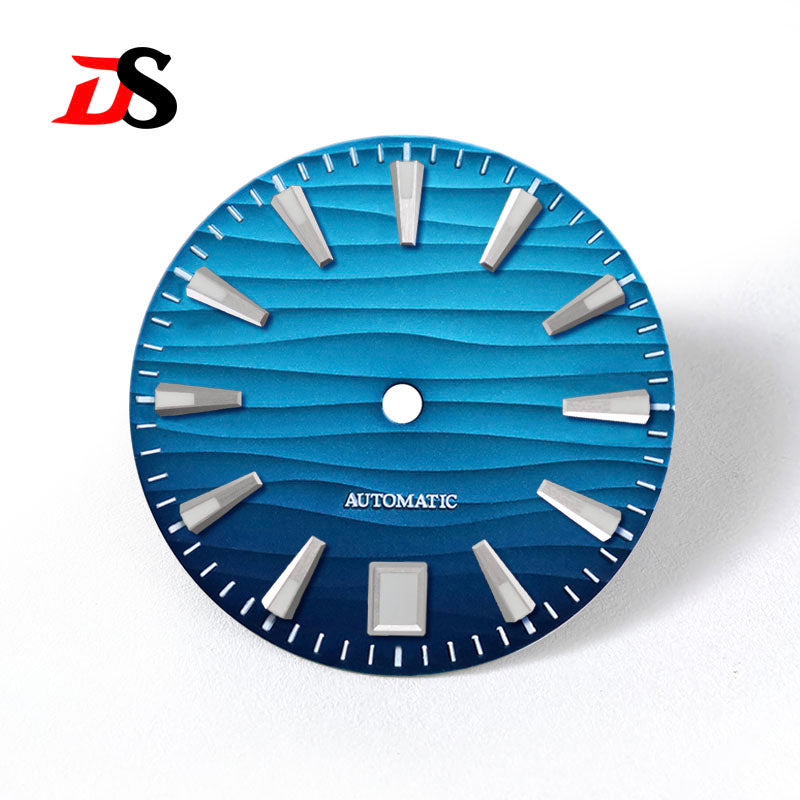 6 O'clock Date 28.5mm Wave Dial Green/Blue Lume NH35NH34