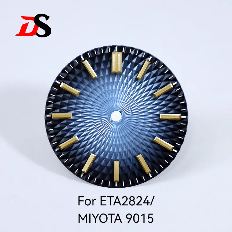 Pineapple Face Dial Gold Index 28.5mm Dial No Lume Suitable for NH35 NH38 ETA2824/MIYOTA 9015 Movement No Date