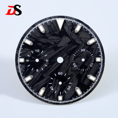 Carbon Fiber Dial Blue Lume for VK63 Movement 29.5mm Black Lume