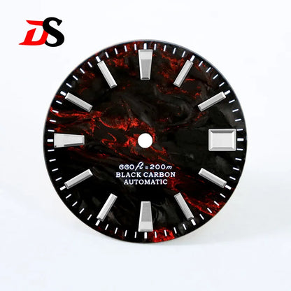28.5mm Dial Lava Carbon Fiber Blue Lume for NH35 NH38 Movement