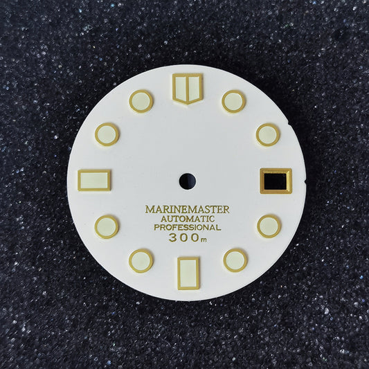 Gold 28.5mm Marinemaster Dial BGW9 C3 Lume NH35NH36 Movement No Tick Mark