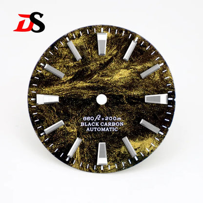 Rich Color Texture Carbon Fiber Dial BGW9 Lume for NH35 Movement 28.5mm Dial No date/3o'clock date