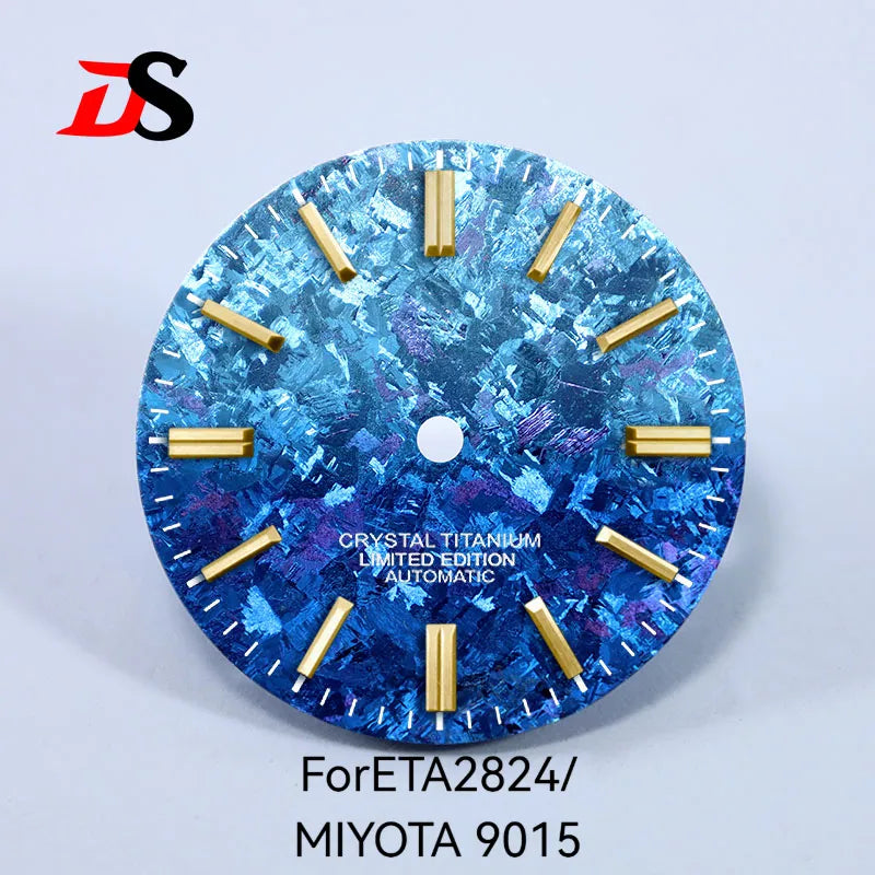 28.5mm Dial Ice Crystal Titanium Dial No Lume NH35 ETA2824/MIYOTA 9015 Movement No Date Dial