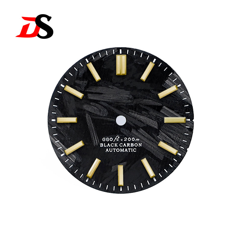 Black Carbon Fiber No Date 28.5mm Gold Index
