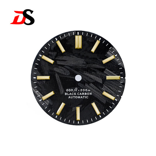 28.5mm Dial Black Carbon Fiber No Date NH35 ETA2824 SW200 MIYOTA 9015 9039 Movement