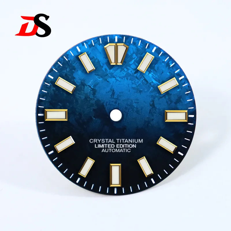 28.5mm Ice Crystal Titanium Dial Blue Lume NH35 Movement