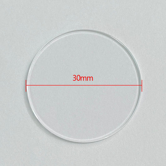 High-quality 30mm Glass Flat Mirror Without Calendar Clear and Translucent Watch Accessories