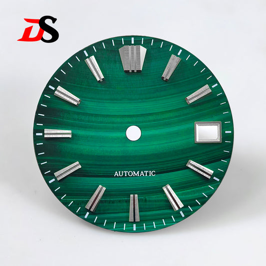 28.5mm Natural Malachite No Lume Stone Dial NH35NH36 Movement