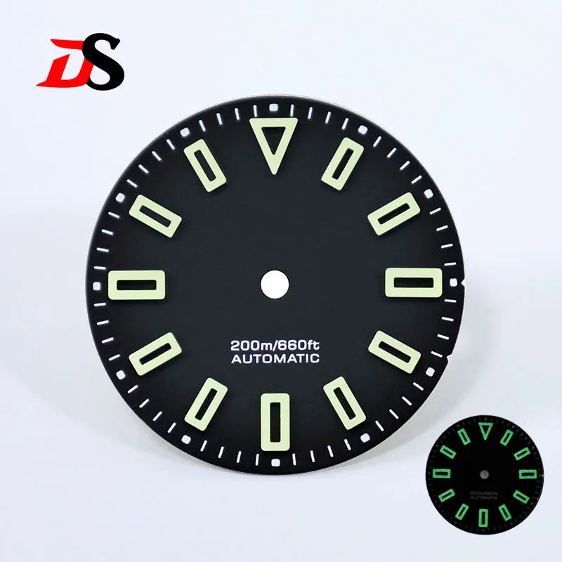 28.5mm Matte Dial Hollow Index BGW9 C3 Lume SKX007 for NH36 Movement No Date Window