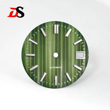 28.5MM Dial Vertical Pattern Elegant Colors No Lume Bamboo Grain Nh35 NH34 Movement