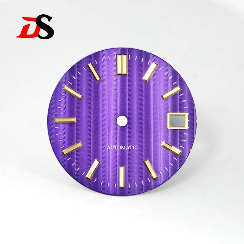 28.5MM Dial Vertical Pattern Elegant Colors No Lume Bamboo Grain Nh35 NH34 Movement
