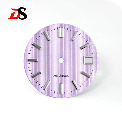 28.5MM Dial Vertical Pattern Elegant Colors No Lume Bamboo Grain Nh35 NH34 Movement