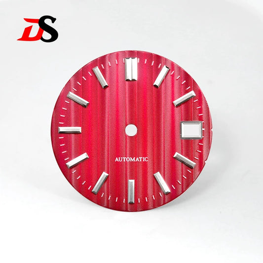 28.5MM Dial Vertical Pattern Elegant Colors No Lume Bamboo Grain Nh35 NH34 Movement