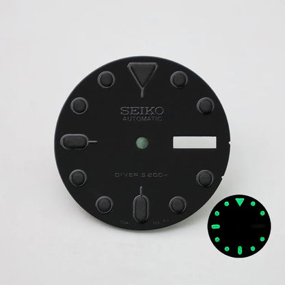 28.5mm Matte Black Dial C3 Green Luminous  SKX007 for NH36