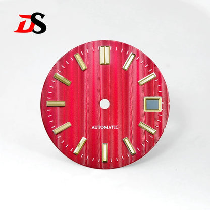 28.5MM Dial Vertical Pattern Elegant Colors No Lume Bamboo Grain Nh35 NH34 Movement