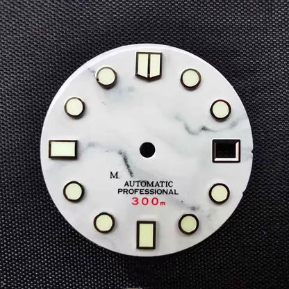 28.5mm Dial Marble Pattern Green Lume for NH35 NH36 Movement SKX007 Diving Watch