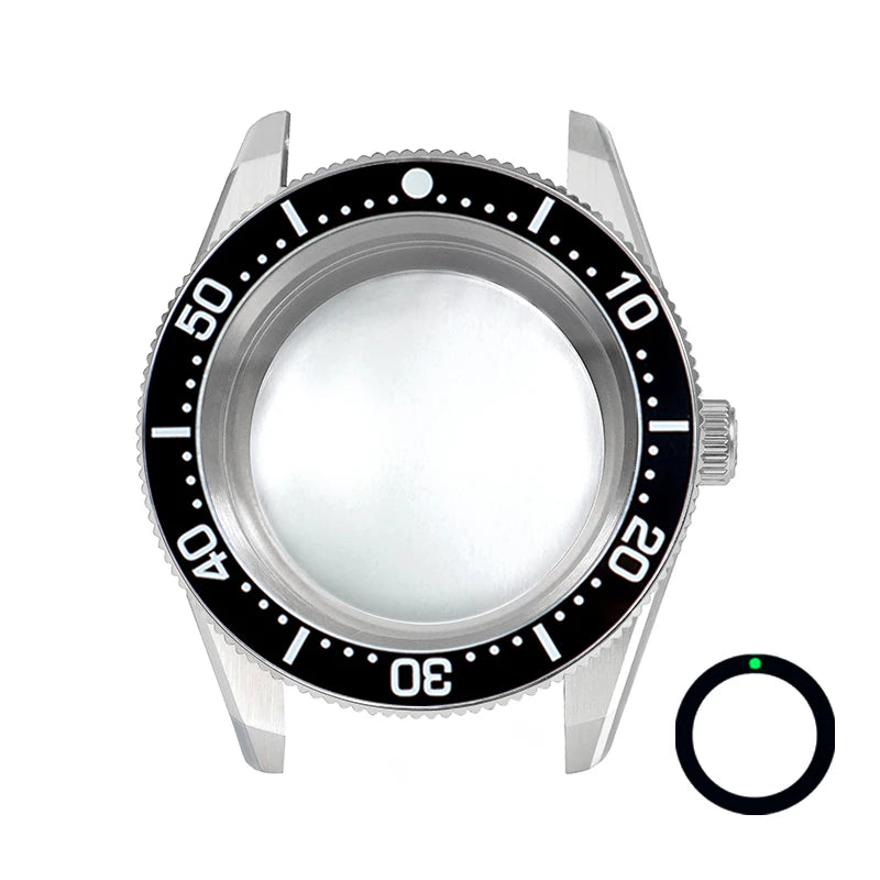 38mm CTZ Case with Bezel 38x30.6mm One-way Rotating Sapphire Crystal AR NH35 for 28.5mm NH34 120 Clicks