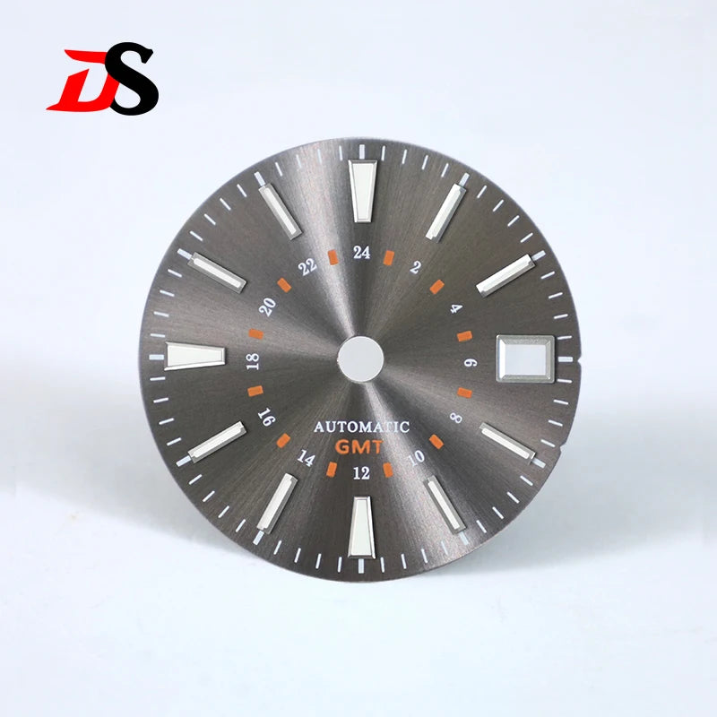 Sunburst 24-hour GMT Sun Pattern blue luminous Dial NH34 Movement 28.5mm