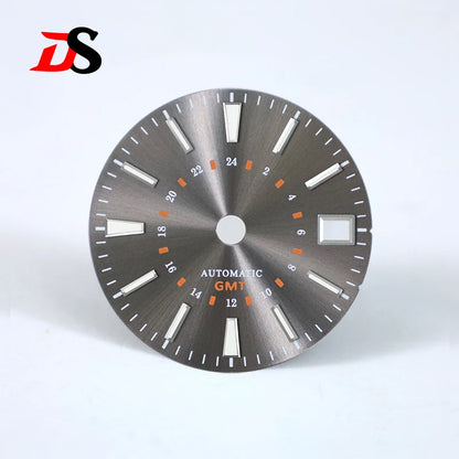 Sunburst 24-hour GMT Sun Pattern blue luminous Dial NH34 Movement 28.5mm