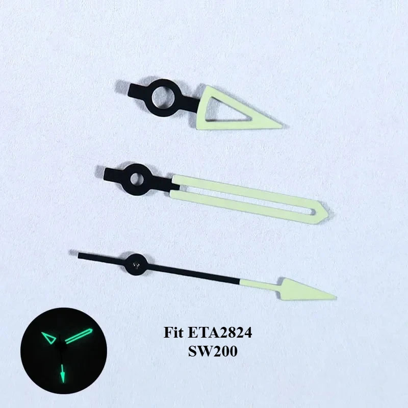 ETA 2824 SW200 Skeleton Watch Hands BGW9 C3 / Black Lume